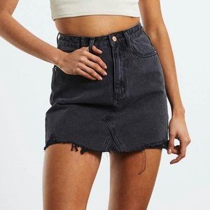 Denim mini A-line skirt